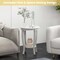 Costway 2-Tier End Table 18'' Round Compact Sofa Side Nightstand with Storage Shelf Espresso/White